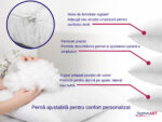 Perna ajustabila 50×70 Somnia, microfibra, lavabila la masina, vidat, alb