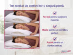 Perna ajustabila 50×70 Somnia, microfibra, lavabila la masina, vidat, alb